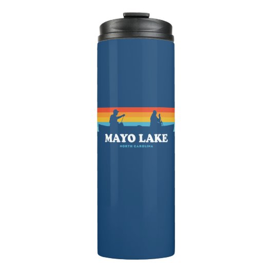 Mayo Lake North Carolina Canoe Thermosbecher (Vorderseite)