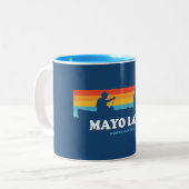 Mayo Lake North Carolina Canoe Zweifarbige Tasse (Vorderseite Links)