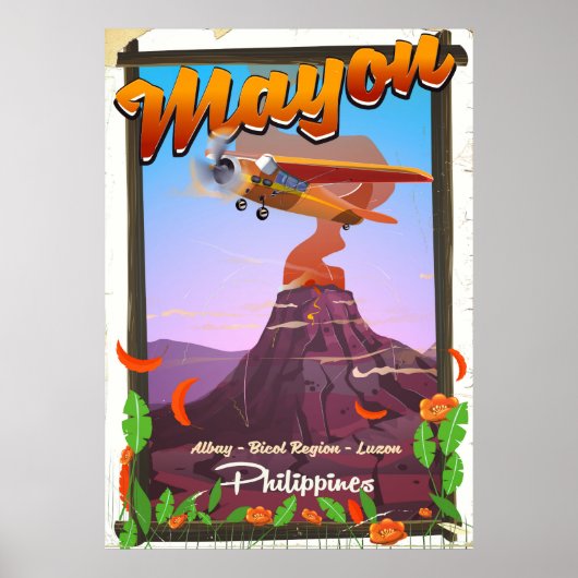 Mayon Volcano philippines Adventure Poster (Vorne)