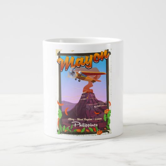 Mayon Volcano philippines Adventure Poster Jumbo-Tasse (Vorderseite)