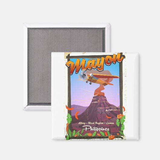 Mayon Volcano philippines Adventure Poster Magnet (Vorderseite/Rückseite)