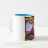 Mayon Volcano philippines Adventure Poster Zweifarbige Tasse (Vorderseite Links)