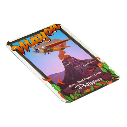 Mayon-Vulkan Philippinen Abenteuerposter Magnet (Rechte Seite)