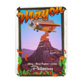 Mayon-Vulkan Philippinen Abenteuerposter Magnet (Vertikal)