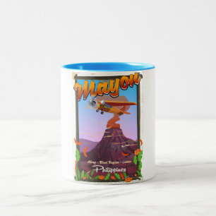 Mayon-Vulkan Philippinen Abenteuerposter Zweifarbige Tasse