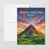 Mayon Vulkan Philippinen Postkarte (Vorne/Hinten)