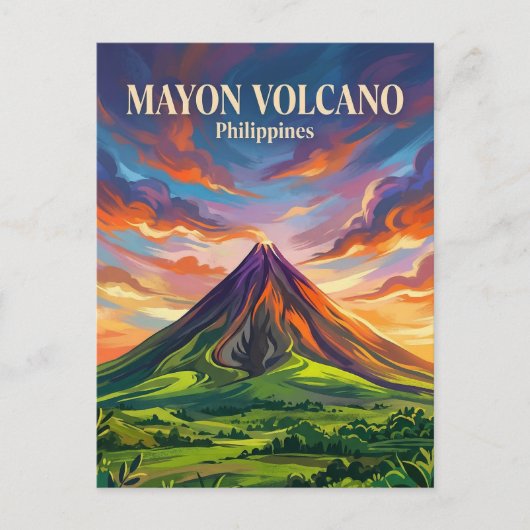 Mayon Vulkan Philippinen Postkarte (Vorderseite)