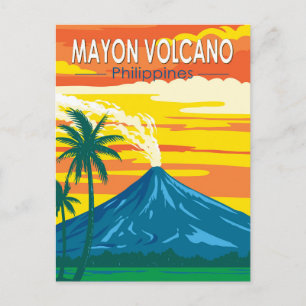 Mayon Vulkan Philippinen Reise Kunst Vintage Postkarte