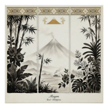 Mayon Vulkan Triptychon-Wandkunst