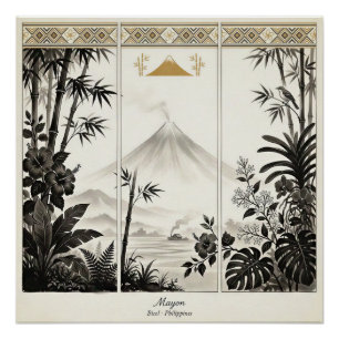 Mayon Vulkan Triptychon-Wandkunst Poster