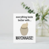 Mayonnaise Sauce Food Funny Mayonnaise Postkarte (Stehend Vorderseite)
