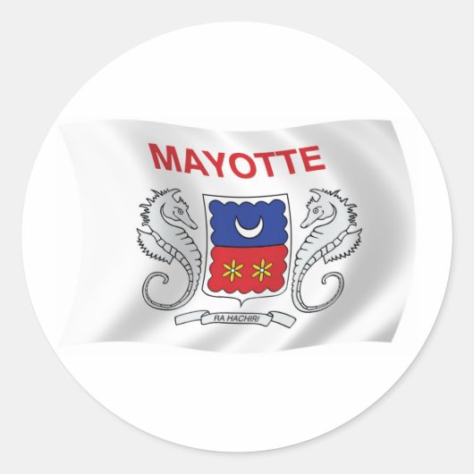 Mayotte-Flag-Aufkleber Runder Aufkleber (Vorderseite)
