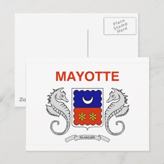 Mayotte-Flagge Postkarte (Vorne/Hinten)
