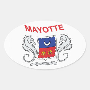 Mayotte-Flaggen-Aufkleber Ovaler Aufkleber