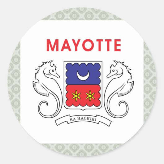 Mayotte Hochwertige Flagge Runder Aufkleber (Vorderseite)