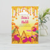 Mayoun Einladungen & Digital Haldi lädt ein (Stehend Vorderseite)