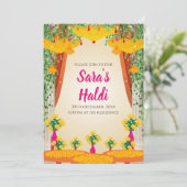 Mayoun Einladungen & Mehndi laden Haldi ein (Stehend Vorderseite)