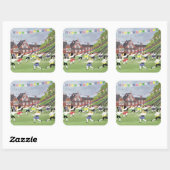 Maypole Dancing 1991 Quadratischer Aufkleber (Blatt)