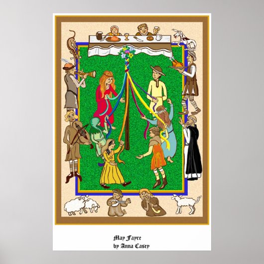 Maypole, mittelalterliches Fayre Poster (Vorne)