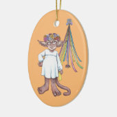 Maypole Monkey Gnome Keramik Ornament (Links)