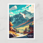 Mayrhofen Österreich Vintage Illustration Postkarte (Vorderseite)