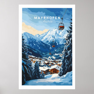 Mayrhofen Ski Print 1 Poster