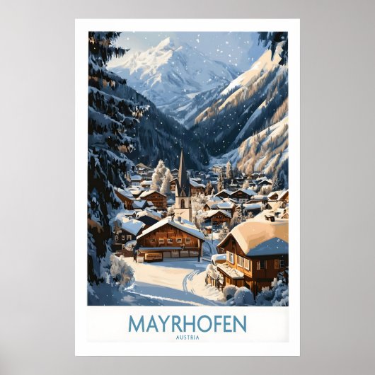 Mayrhofen Ski-Wandkunstposter 1 Poster (Vorne)
