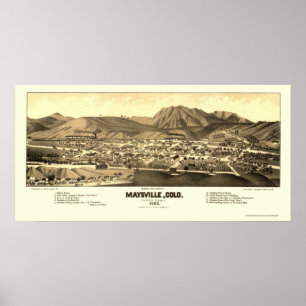 Maysville, CO Panorama Karte - 1882 Poster