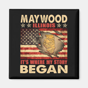 Maywood Illinois Usa Flag 4. Juli Magnet