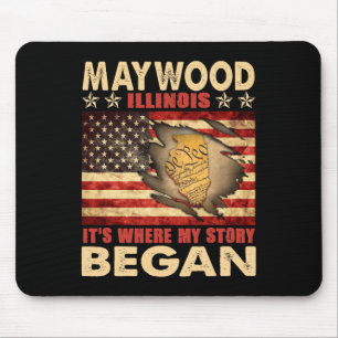 Maywood Illinois Usa Flag 4. Juli Mousepad