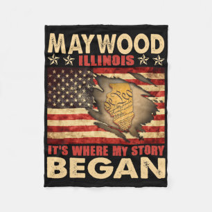 Maywood Illinois Usa Flagge 4. Juli Fleecedecke