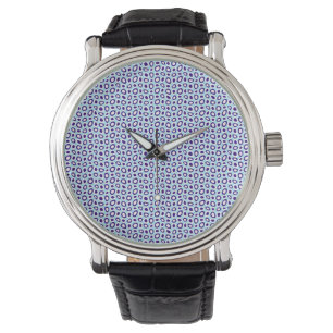 Maz Abstrakt Teardrops Navy Sky Blue White Armbanduhr