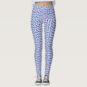 Maz Abstrakt Teardrops Navy Sky Blue White Leggings