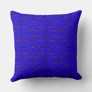 Maz Abstrakt Zebra Mosaic - Blue Red Kissen