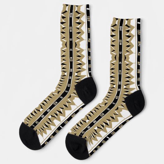 Maz Afrofuturist Pattern Gold Socken (Linkes Detail)
