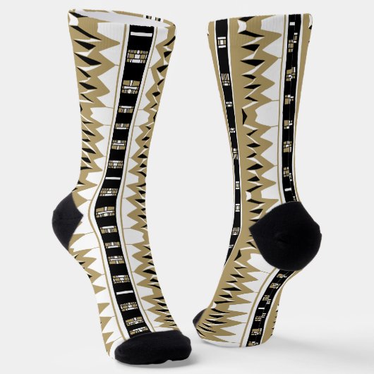 Maz Afrofuturist Pattern Gold Socken (Gewinkelt)