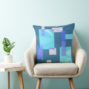 Maz Egyptian Collage - Aquamarin Blue Türkise Whit Kissen