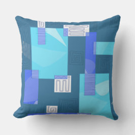 Maz Egyptian Collage - Aquamarin Blue Türkise Whit Kissen