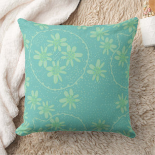 Maz Floral Bubbles Polka Dot Aquamarin Minze Green Kissen