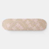 Maz Floral Bubbles Polka Dot - Light Brown Pink Skateboard (Horizontal)