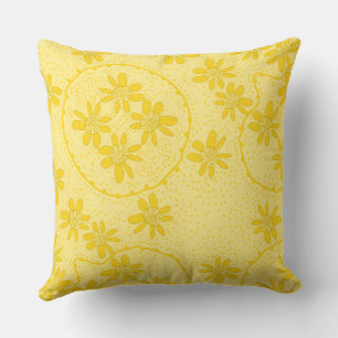 Maz Floral Bubbles Polka Dot Yellow Kissen