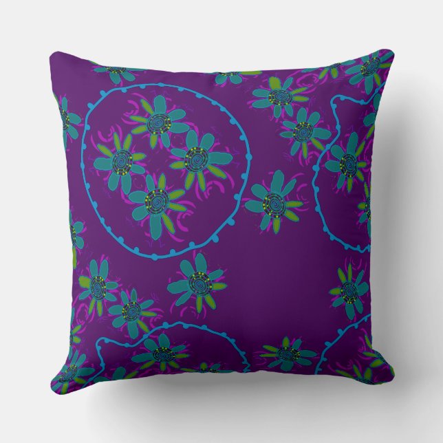 Maz Floral Bubbles Simple Lila Multi Kissen (Rückseite)