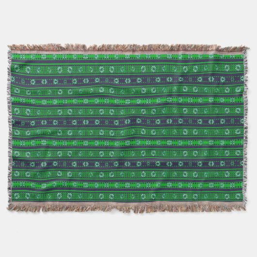 MAZ Floral gestreiftes Rippenstrickmuster 027 Decke (Vorderseite)