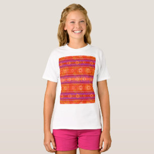 MAZ Floral gestreiftes Rippenstrickmuster 245 T-Shirt