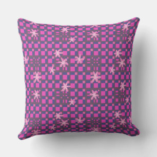 Maz Floral Square Conundrum - Fuchsia Navy Kissen