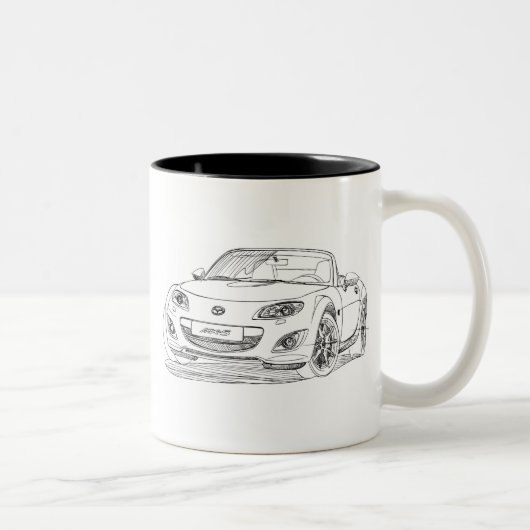 Maz Miata MX5 GEN 3 2010 Zweifarbige Tasse (Rechts)
