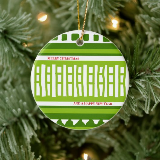 MAZ Striped Ribbed Knitting Pattern 079 Christmas  Keramik Ornament (Baum)