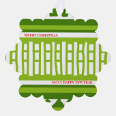 MAZ Striped Ribbed Knitting Pattern 079 Christmas  Ornament Karte (Vorderseite)