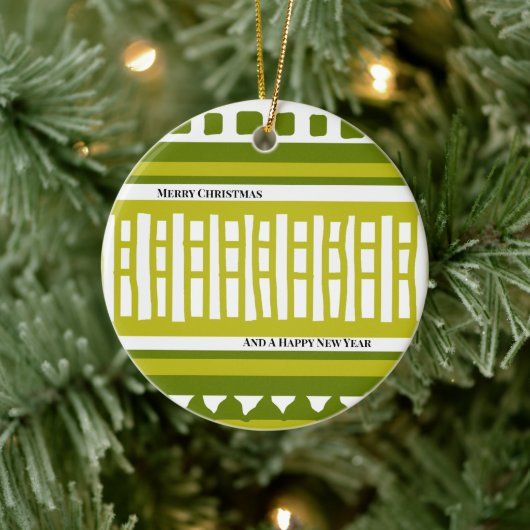 MAZ Striped Ribbed Knitting Pattern 081 Christmas Keramik Ornament (Baum)