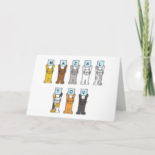 Mazal Tov Cats mit Schreiben Karte